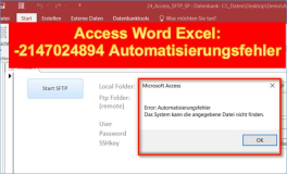 Access: Automatisierungsfehler -2147024894
