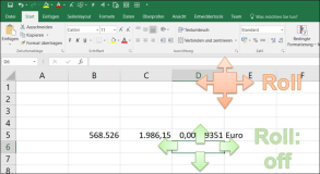Excel: Move cursor with arrow key