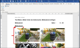 Word: insert characters at the end of a line