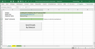 E-mails automatically with Excel vSend based on a data list